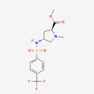 molecular formula C14H17F3N2O4S B4288716 methyl (2S,4R)-1-methyl-4-({[4-(trifluoromethyl)phenyl]sulfonyl}amino)pyrrolidine-2-carboxylate 
