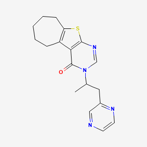 molecular formula C18H20N4OS B4288720 3-(1-methyl-2-pyrazin-2-ylethyl)-3,5,6,7,8,9-hexahydro-4H-cyclohepta[4,5]thieno[2,3-d]pyrimidin-4-one 