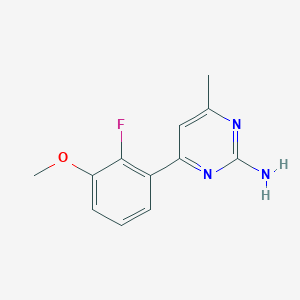 molecular formula C12H12FN3O B4288730 4-(2-fluoro-3-methoxyphenyl)-6-methylpyrimidin-2-amine 