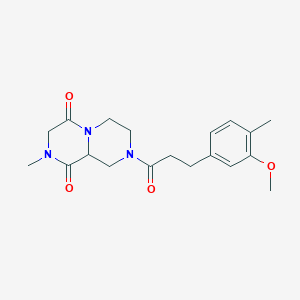 molecular formula C19H25N3O4 B4288731 8-[3-(3-methoxy-4-methylphenyl)propanoyl]-2-methyltetrahydro-2H-pyrazino[1,2-a]pyrazine-1,4(3H,6H)-dione 