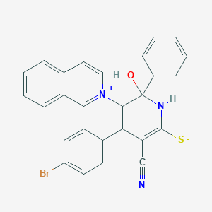 4-(4-bromophenyl)-3-cyano-6-hydroxy-5-isoquinolinium-2-yl-6-phenyl-1,4,5,6-tetrahydropyridine-2-thiolate