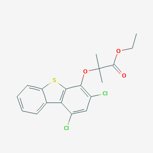 molecular formula C18H16Cl2O3S B428877 Ethyl 2-[(1,3-dichlorodibenzo[b,d]thien-4-yl)oxy]-2-methylpropanoate 