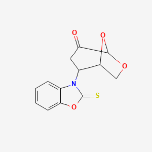molecular formula C13H11NO4S B4288786 2-(2-thioxo-1,3-benzoxazol-3(2H)-yl)-6,8-dioxabicyclo[3.2.1]octan-4-one 
