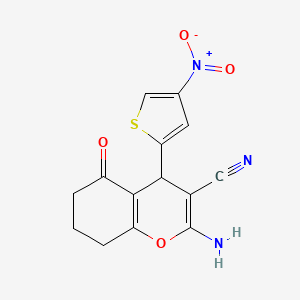 molecular formula C14H11N3O4S B4288793 2-amino-4-(4-nitro-2-thienyl)-5-oxo-5,6,7,8-tetrahydro-4H-chromene-3-carbonitrile 