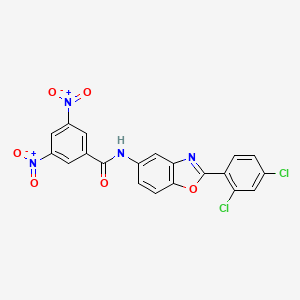 molecular formula C20H10Cl2N4O6 B4288825 N-[2-(2,4-dichlorophenyl)-1,3-benzoxazol-5-yl]-3,5-dinitrobenzamide 