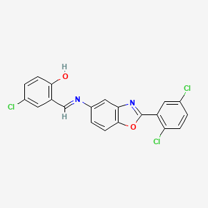 molecular formula C20H11Cl3N2O2 B4288842 4-chloro-2-({[2-(2,5-dichlorophenyl)-1,3-benzoxazol-5-yl]imino}methyl)phenol 