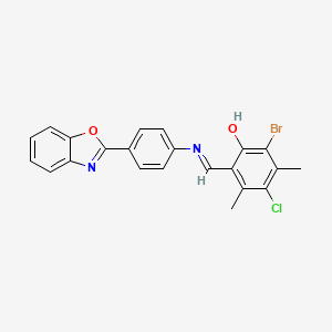 molecular formula C22H16BrClN2O2 B4288846 2-({[4-(1,3-benzoxazol-2-yl)phenyl]imino}methyl)-6-bromo-4-chloro-3,5-dimethylphenol 