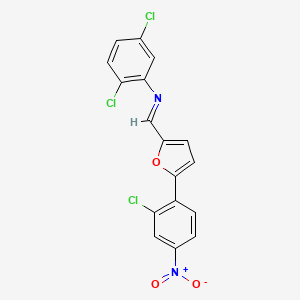 molecular formula C17H9Cl3N2O3 B4288850 2,5-dichloro-N-{[5-(2-chloro-4-nitrophenyl)-2-furyl]methylene}aniline 