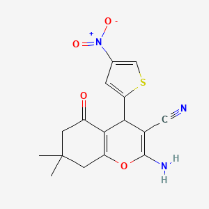 molecular formula C16H15N3O4S B4288862 2-amino-7,7-dimethyl-4-(4-nitro-2-thienyl)-5-oxo-5,6,7,8-tetrahydro-4H-chromene-3-carbonitrile 