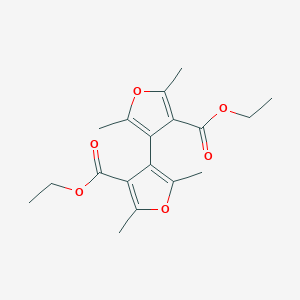 molecular formula C18H22O6 B428887 2,2',5,5'-Tetramethyl-3,3'-bis(ethoxycarbonyl)-4,4'-bifuran 