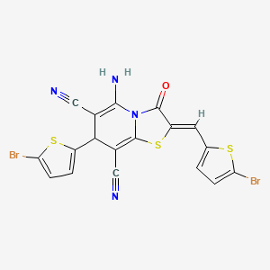 5-amino-7-(5-bromo-2-thienyl)-2-[(5-bromo-2-thienyl)methylene]-3-oxo-2,3-dihydro-7H-[1,3]thiazolo[3,2-a]pyridine-6,8-dicarbonitrile