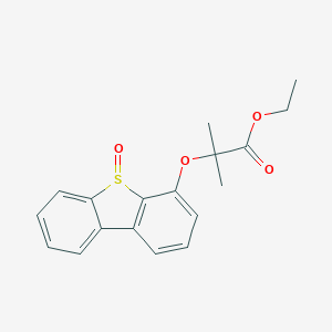 molecular formula C18H18O4S B428889 Ethyl 2-methyl-2-[(5-oxidodibenzo[b,d]thien-4-yl)oxy]propanoate 
