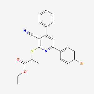 ethyl 2-{[6-(4-bromophenyl)-3-cyano-4-phenylpyridin-2-yl]thio}propanoate