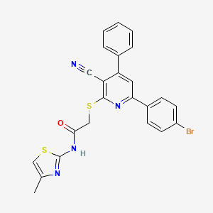 molecular formula C24H17BrN4OS2 B4288911 2-{[6-(4-bromophenyl)-3-cyano-4-phenylpyridin-2-yl]thio}-N-(4-methyl-1,3-thiazol-2-yl)acetamide 