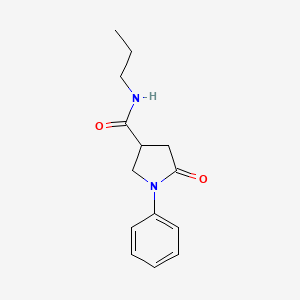 molecular formula C14H18N2O2 B4288927 5-oxo-1-phenyl-N-propylpyrrolidine-3-carboxamide 