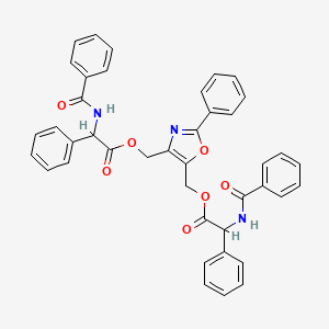 molecular formula C41H33N3O7 B4288930 (2-phenyl-1,3-oxazole-4,5-diyl)bis(methylene) bis[(benzoylamino)(phenyl)acetate] 