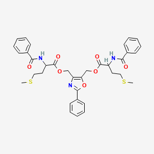 molecular formula C35H37N3O7S2 B4288932 (2-phenyl-1,3-oxazole-4,5-diyl)bis(methylene) bis[2-(benzoylamino)-4-(methylthio)butanoate] 