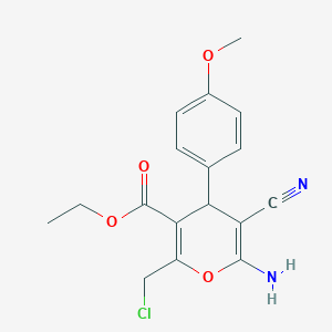 ethyl 6-amino-2-(chloromethyl)-5-cyano-4-(4-methoxyphenyl)-4H-pyran-3-carboxylate