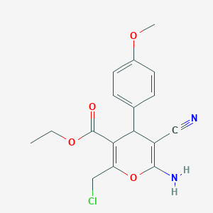 molecular formula C17H17ClN2O4 B4288948 ethyl 6-amino-2-(chloromethyl)-5-cyano-4-(4-methoxyphenyl)-4H-pyran-3-carboxylate 