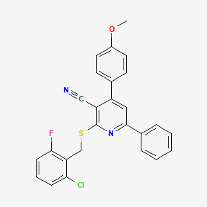 2-[(2-chloro-6-fluorobenzyl)thio]-4-(4-methoxyphenyl)-6-phenylnicotinonitrile