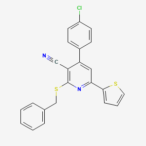 2-(benzylthio)-4-(4-chlorophenyl)-6-(2-thienyl)nicotinonitrile