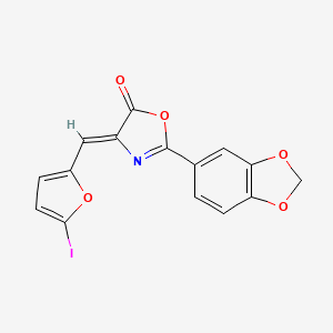 2-(1,3-benzodioxol-5-yl)-4-[(5-iodo-2-furyl)methylene]-1,3-oxazol-5(4H)-one