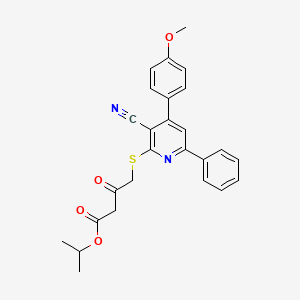 molecular formula C26H24N2O4S B4289008 isopropyl 4-{[3-cyano-4-(4-methoxyphenyl)-6-phenylpyridin-2-yl]thio}-3-oxobutanoate 