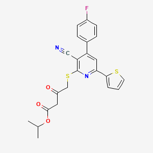 molecular formula C23H19FN2O3S2 B4289010 isopropyl 4-{[3-cyano-4-(4-fluorophenyl)-6-(2-thienyl)pyridin-2-yl]thio}-3-oxobutanoate 