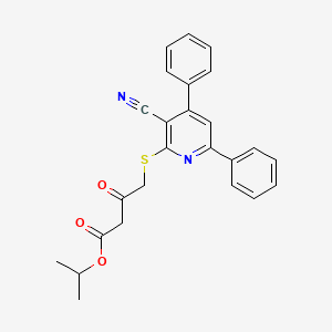 isopropyl 4-[(3-cyano-4,6-diphenylpyridin-2-yl)thio]-3-oxobutanoate