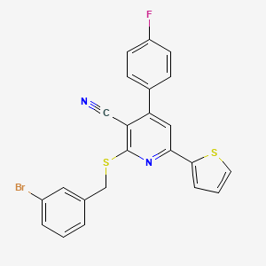 2-[(3-bromobenzyl)thio]-4-(4-fluorophenyl)-6-(2-thienyl)nicotinonitrile