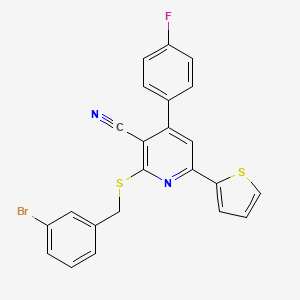 molecular formula C23H14BrFN2S2 B4289015 2-[(3-bromobenzyl)thio]-4-(4-fluorophenyl)-6-(2-thienyl)nicotinonitrile 