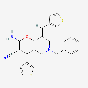 2-amino-6-benzyl-4-(3-thienyl)-8-(3-thienylmethylene)-5,6,7,8-tetrahydro-4H-pyrano[3,2-c]pyridine-3-carbonitrile
