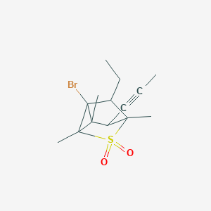 molecular formula C14H19BrO2S B428906 1-Bromo-7-ethyl-2,4,6-trimethyl-5-prop-1-ynyl-3lambda6-thiatricyclo[2.2.1.02,6]heptane 3,3-dioxide 