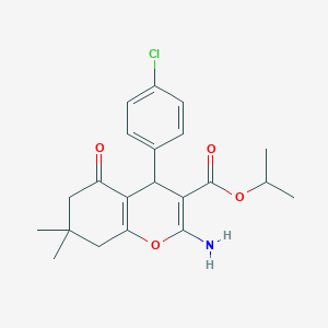 molecular formula C21H24ClNO4 B4289060 isopropyl 2-amino-4-(4-chlorophenyl)-7,7-dimethyl-5-oxo-5,6,7,8-tetrahydro-4H-chromene-3-carboxylate 