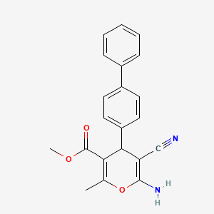 molecular formula C21H18N2O3 B4289074 methyl 6-amino-4-biphenyl-4-yl-5-cyano-2-methyl-4H-pyran-3-carboxylate 