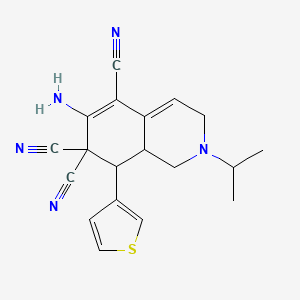 molecular formula C19H19N5S B4289079 6-amino-2-isopropyl-8-(3-thienyl)-2,3,8,8a-tetrahydroisoquinoline-5,7,7(1H)-tricarbonitrile 