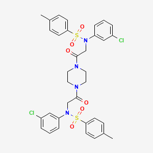 molecular formula C34H34Cl2N4O6S2 B4289143 N,N'-[piperazine-1,4-diylbis(2-oxoethane-2,1-diyl)]bis[N-(3-chlorophenyl)-4-methylbenzenesulfonamide] 