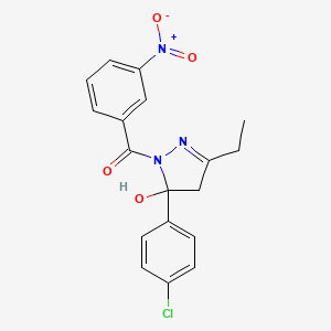 5-(4-chlorophenyl)-3-ethyl-1-(3-nitrobenzoyl)-4,5-dihydro-1H-pyrazol-5-ol