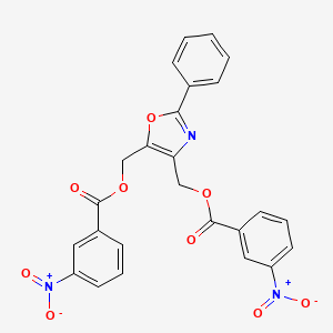 molecular formula C25H17N3O9 B4289170 (2-phenyl-1,3-oxazole-4,5-diyl)bis(methylene) bis(3-nitrobenzoate) 