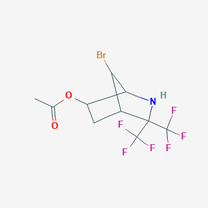 molecular formula C10H10BrF6NO2 B4289171 7-bromo-3,3-bis(trifluoromethyl)-2-azabicyclo[2.2.1]hept-6-yl acetate 