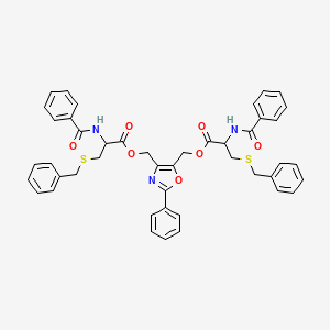 molecular formula C45H41N3O7S2 B4289177 (2-phenyl-1,3-oxazole-4,5-diyl)bis(methylene) bis[2-(benzoylamino)-3-(benzylthio)propanoate] 