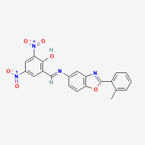 2-({[2-(2-methylphenyl)-1,3-benzoxazol-5-yl]imino}methyl)-4,6-dinitrophenol