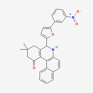molecular formula C29H24N2O4 B4289198 3,3-dimethyl-5-[5-(3-nitrophenyl)-2-furyl]-3,4,5,6-tetrahydrobenzo[a]phenanthridin-1(2H)-one 