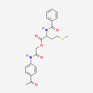 2-[(4-acetylphenyl)amino]-2-oxoethyl N-benzoylmethioninate