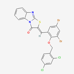 molecular formula C23H12Br2Cl2N2O2S B4289294 2-{3,5-dibromo-2-[(2,4-dichlorobenzyl)oxy]benzylidene}[1,3]thiazolo[3,2-a]benzimidazol-3(2H)-one 