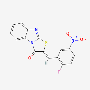 molecular formula C16H8FN3O3S B4289300 2-(2-fluoro-5-nitrobenzylidene)[1,3]thiazolo[3,2-a]benzimidazol-3(2H)-one 