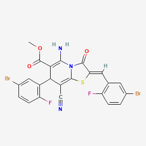 molecular formula C23H13Br2F2N3O3S B4289339 methyl 5-amino-2-(5-bromo-2-fluorobenzylidene)-7-(5-bromo-2-fluorophenyl)-8-cyano-3-oxo-2,3-dihydro-7H-[1,3]thiazolo[3,2-a]pyridine-6-carboxylate 
