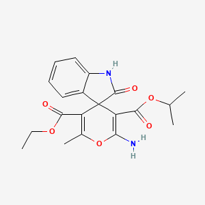 molecular formula C20H22N2O6 B4289347 5'-ethyl 3'-isopropyl 2'-amino-6'-methyl-2-oxo-1,2-dihydrospiro[indole-3,4'-pyran]-3',5'-dicarboxylate 