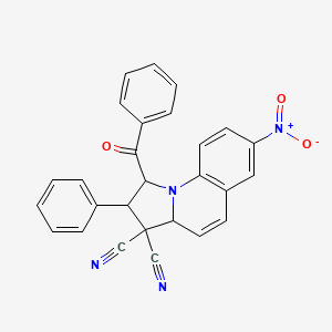 molecular formula C27H18N4O3 B4289364 1-benzoyl-7-nitro-2-phenyl-1,2-dihydropyrrolo[1,2-a]quinoline-3,3(3aH)-dicarbonitrile 