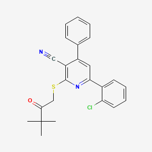 6-(2-chlorophenyl)-2-[(3,3-dimethyl-2-oxobutyl)thio]-4-phenylnicotinonitrile
